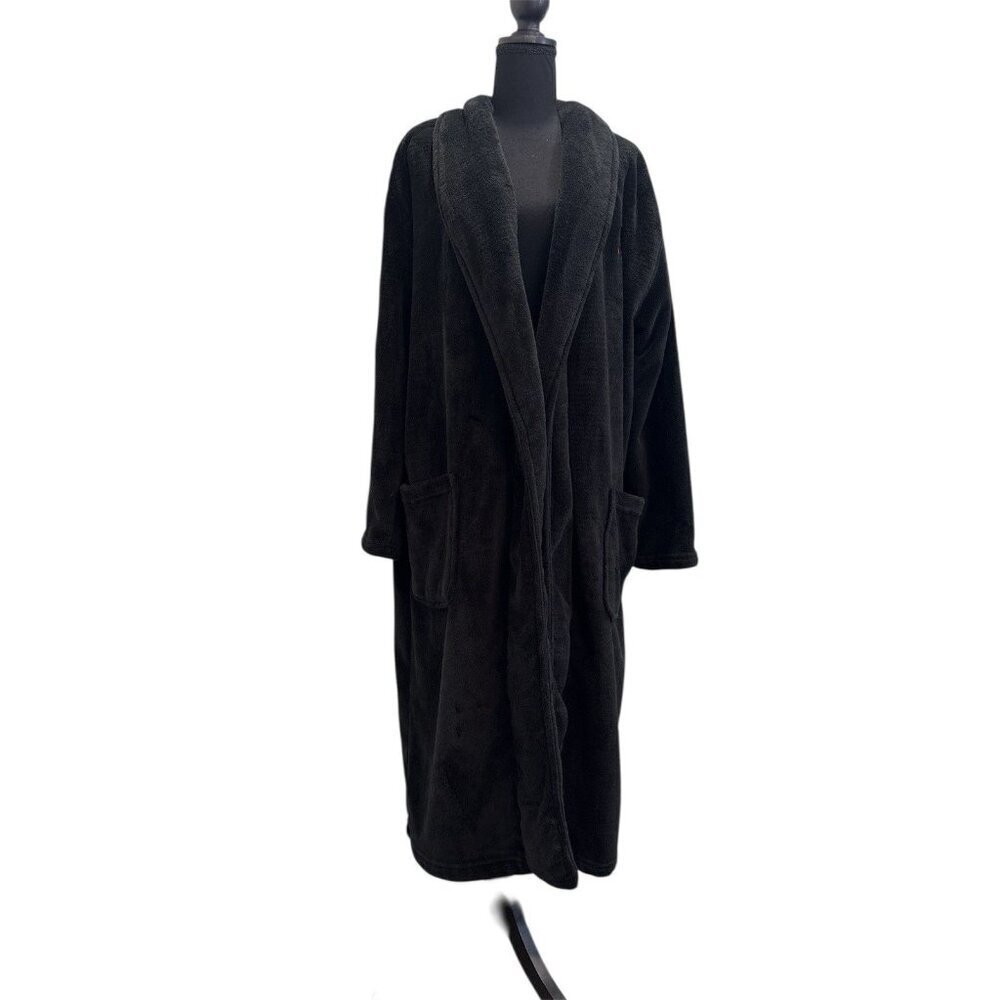POLO RALPH LAUREN Men’s Microfiber Plush Black Bathrobe Size Small